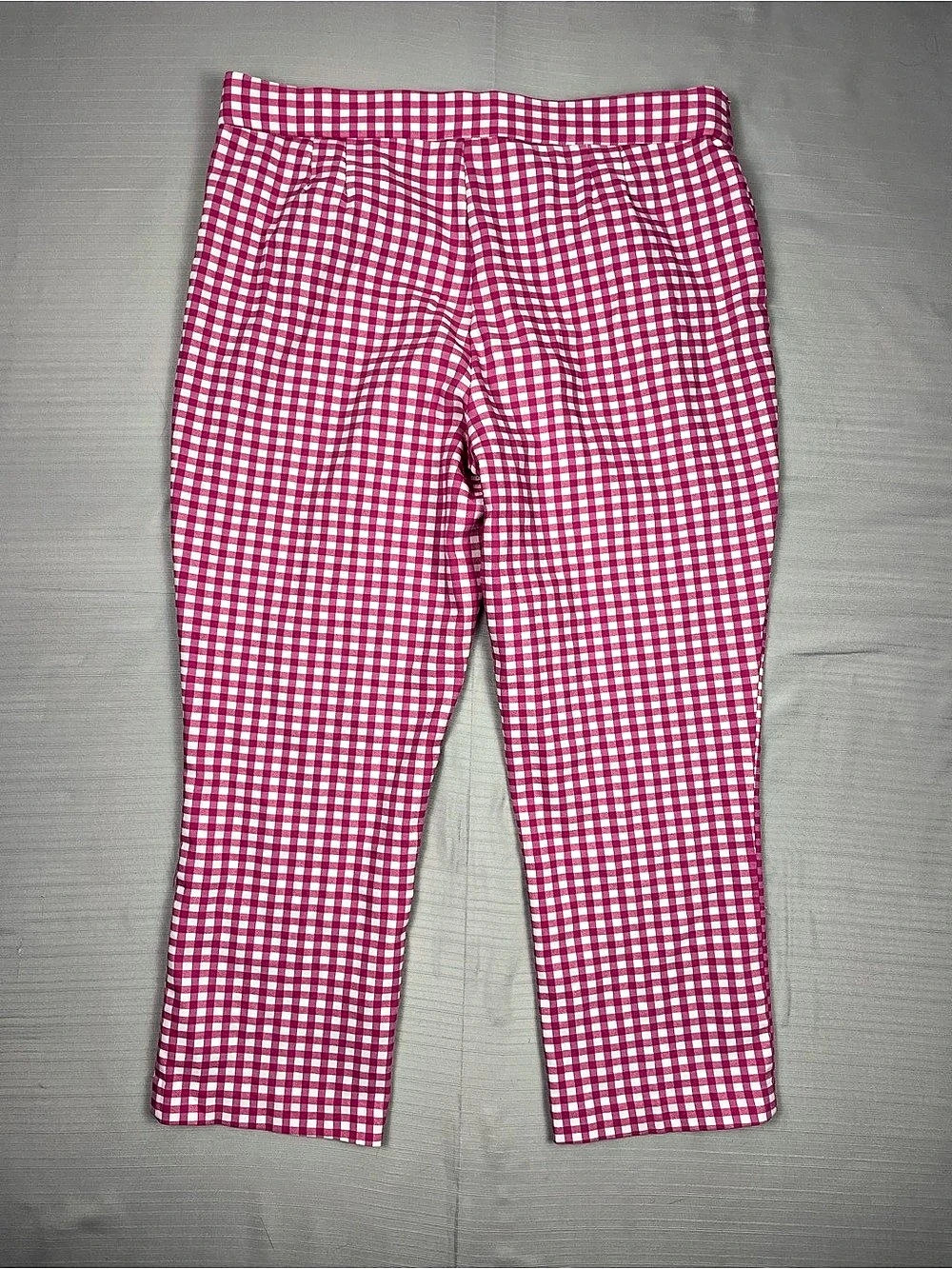 Jules & Leopold Pink and White Gingham Pull-On Straight Leg Pants size Large